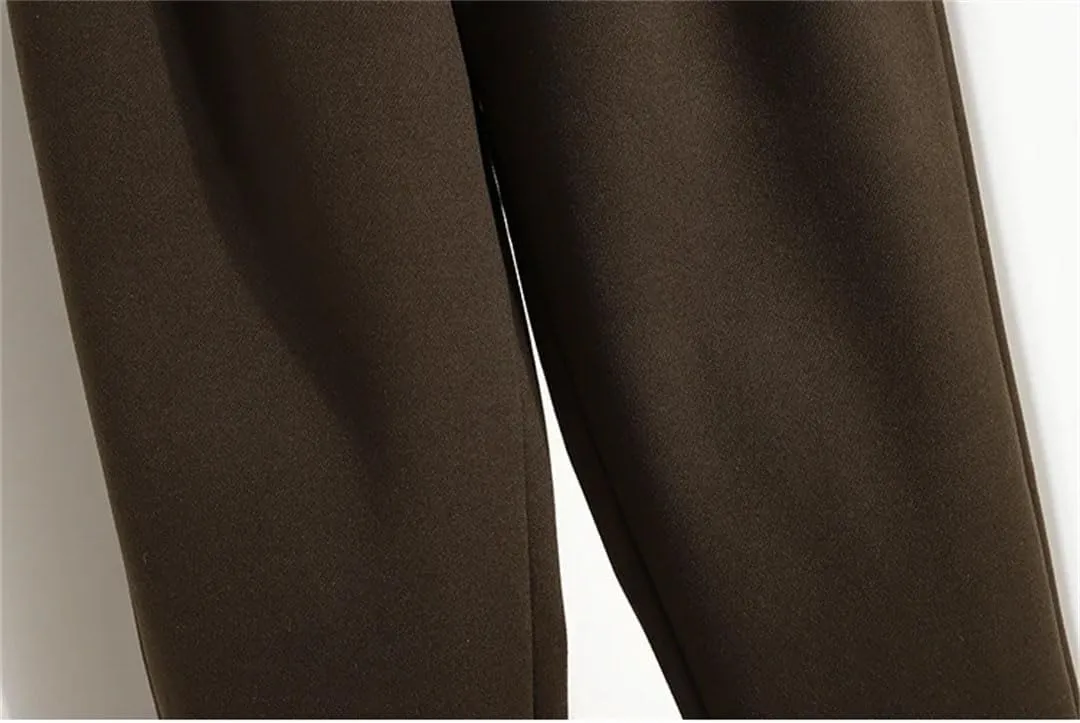 Women's Winter Ankle-Length Pants Simple Style All-Match Ladies High Waist Harem Pants