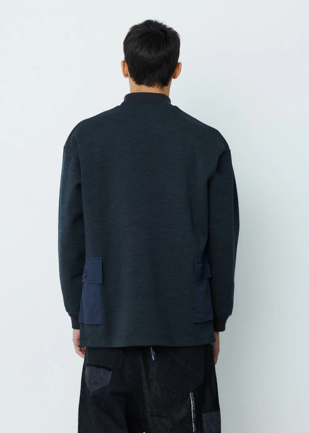 Wool Ponte x Cotton Nylon Tussah Pullover