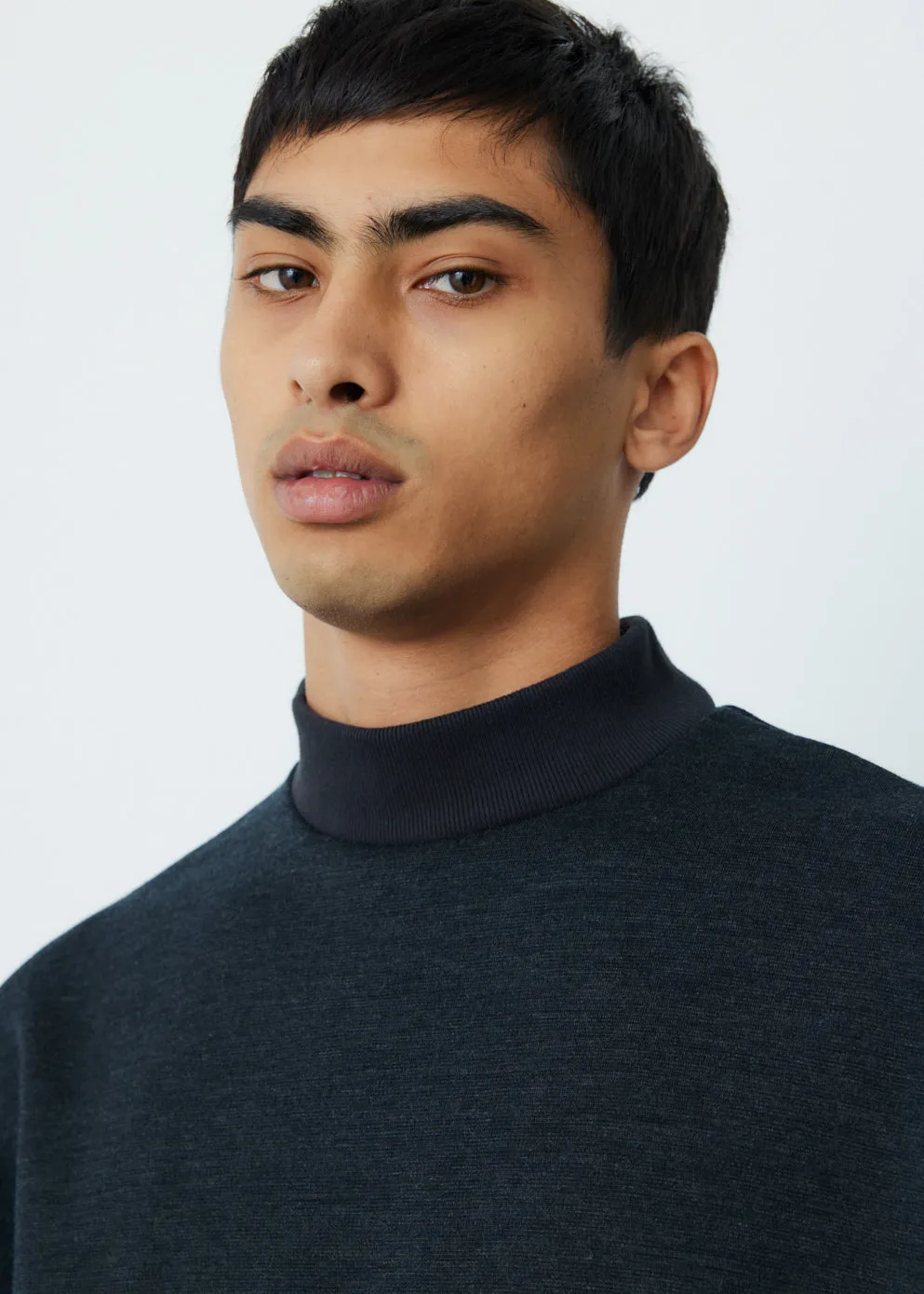 Wool Ponte x Cotton Nylon Tussah Pullover