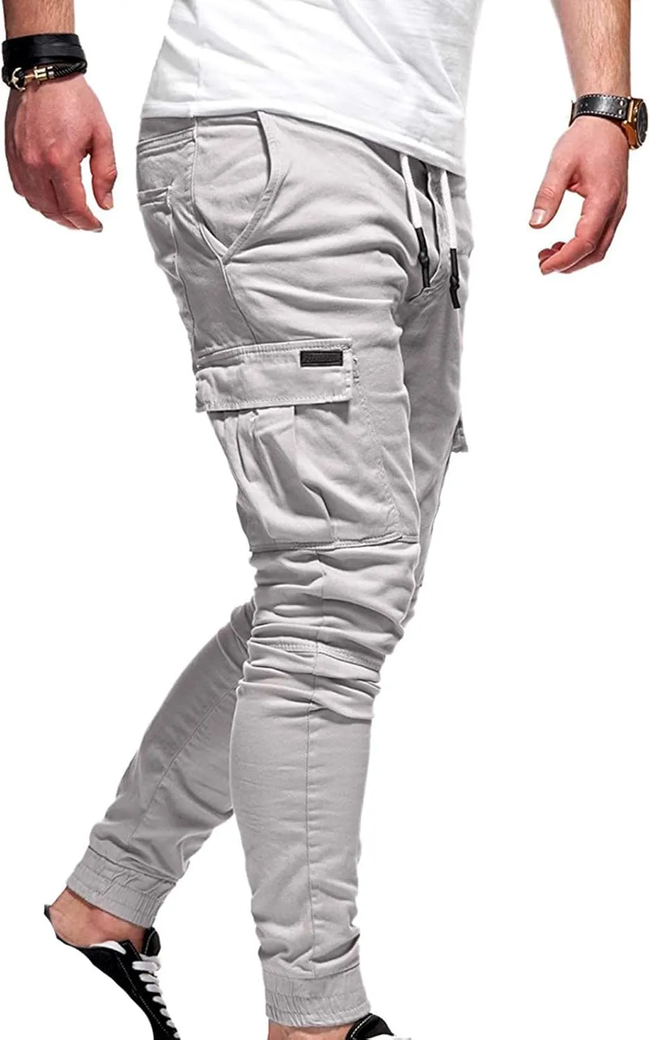 Xiaojmake Mens Casual Joggers Pants Y2K Chino Cargo Pants Outdoor Hiking Track Jogging Pants Stretchable Cotton Sweatpants