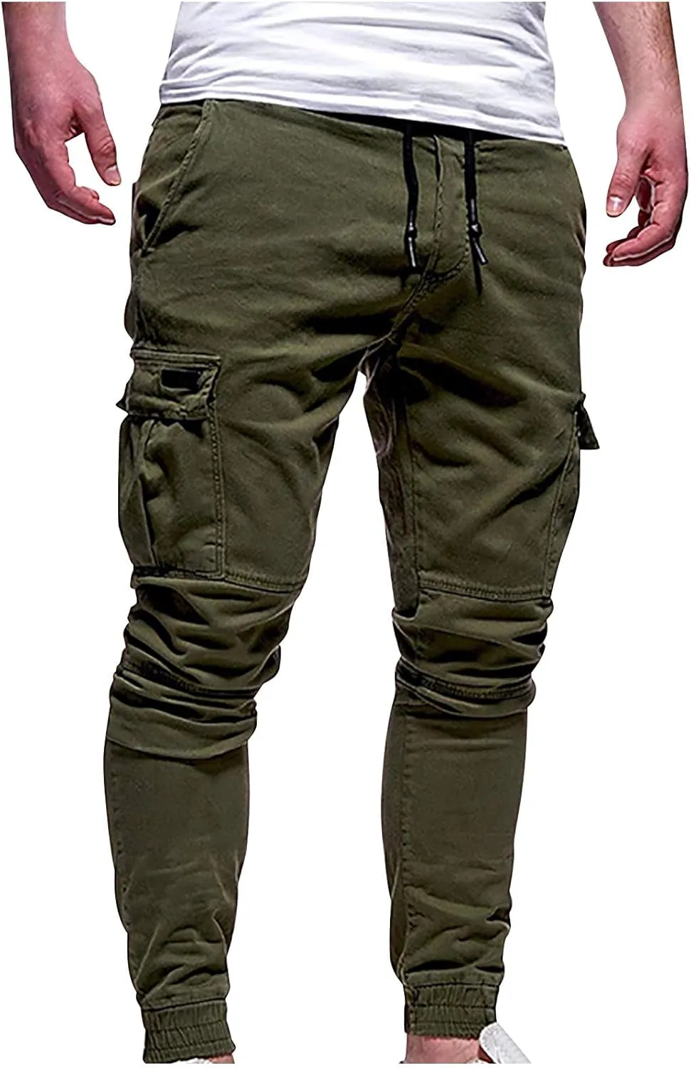 Xiaojmake Mens Casual Joggers Pants Y2K Chino Cargo Pants Outdoor Hiking Track Jogging Pants Stretchable Cotton Sweatpants