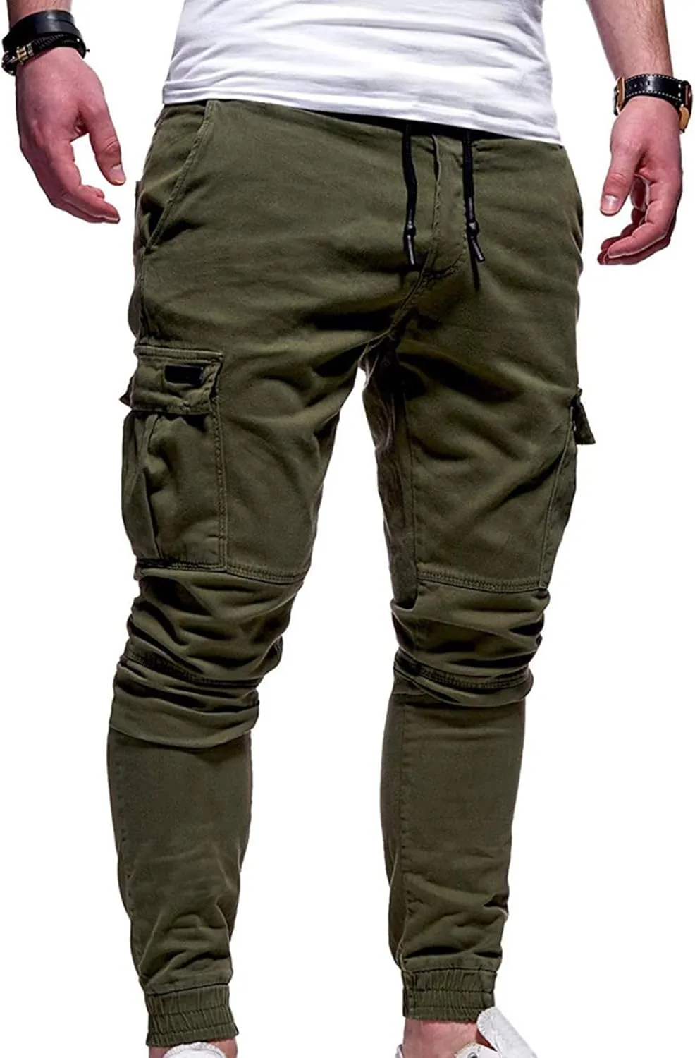 Xiaojmake Mens Casual Joggers Pants Y2K Chino Cargo Pants Outdoor Hiking Track Jogging Pants Stretchable Cotton Sweatpants
