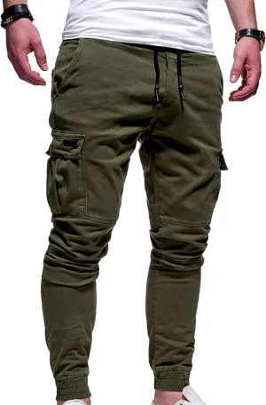 Xiaojmake Mens Casual Joggers Pants Y2K Chino Cargo Pants Outdoor Hiking Track Jogging Pants Stretchable Cotton Sweatpants