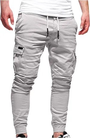 Xiaojmake Mens Casual Joggers Pants Y2K Chino Cargo Pants Outdoor Hiking Track Jogging Pants Stretchable Cotton Sweatpants