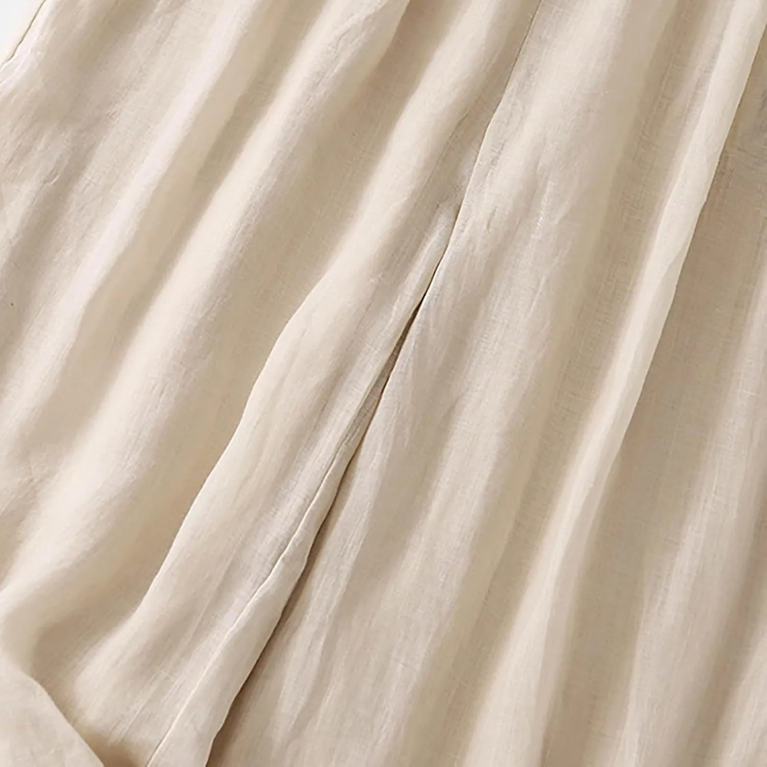 YRAETENM Wide Leg Pants for Women Baggy Elastic Waist Cotton Linen Pants Plus Size Palazzo Lounge Trousers with Pockets
